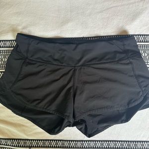 Black Lululemon mid-rise shorts